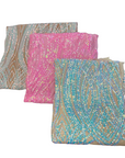 Baby Pink Iridescent Selena Wave Stretch Sequins Lace Fabric