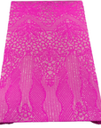 Magenta Pink Bella Bee Stretch Sequins Lace Fabric