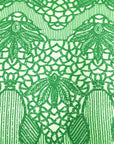Tela de encaje de lentejuelas elásticas Bella Bee verde esmeralda 