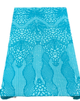 Aqua Blue Bella Bee Stretch Sequins Lace Fabric