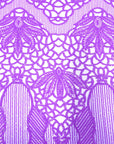 Tissu en dentelle extensible à paillettes Bella Bee violet lavande 