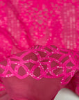 Hot Pink Bella Bee Stretch Sequins Lace Fabric