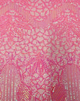 Baby Pink Iridescent Bella Bee Stretch Sequins Lace Fabric