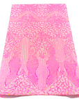 Baby Pink Iridescent Bella Bee Stretch Sequins Lace Fabric