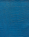 Cobalt Blue Crocodile Vinyl Fabric