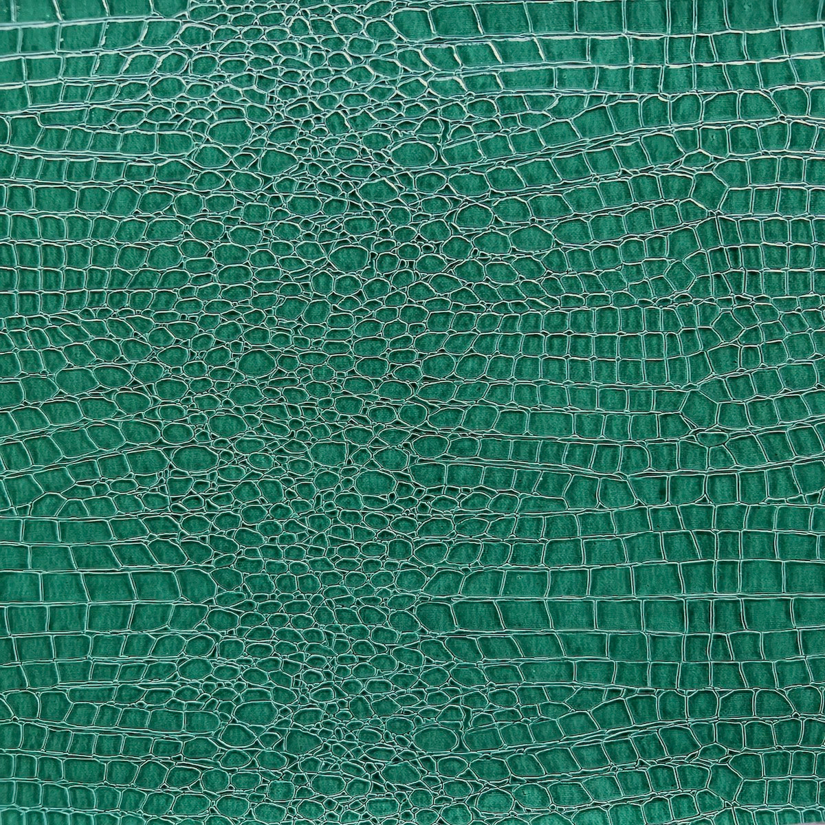 Tissu vinyle vert sarcelle avec des crocodiles 