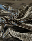 Dark Charcoal Crushed Distressed Foil Chrome Mirror Reflective Vinyl Fabric