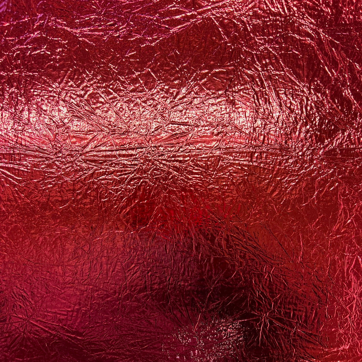 Tela de vinilo reflectante con espejo cromado desgastado triturado rojo 