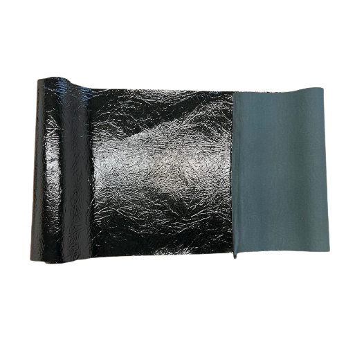 Black Crushed Distressed Foil Chrome Mirror Reflective Vinyl Fabric