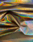Tela de vinilo reflectante con espejo cromado, desgastado, triturado, iridiscente, color carbón 