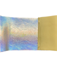 Tissu réfléchissant de vinyle de miroir de Chrome de feuille en détresse écrasée irisée d'or 