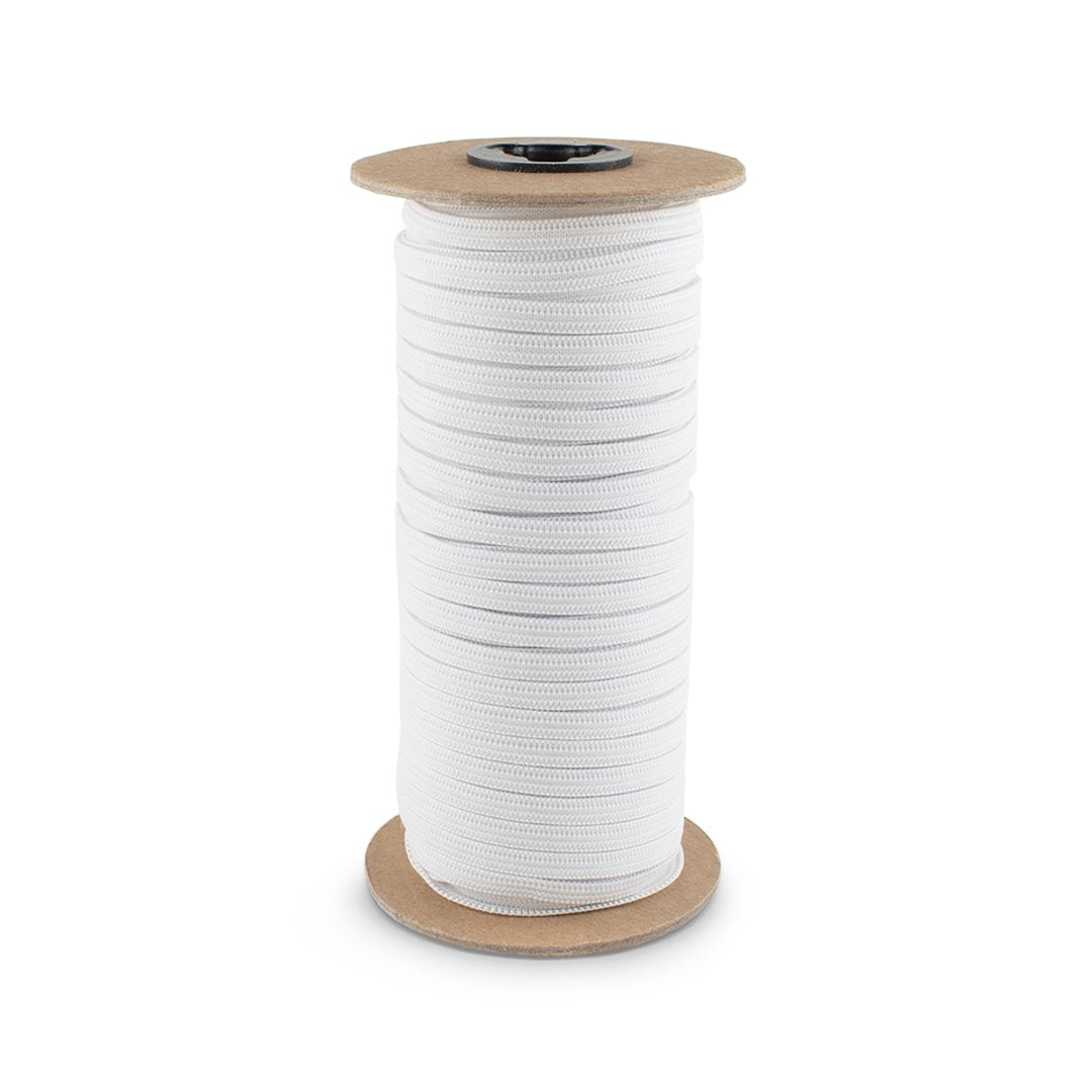 1/4&quot; White Knitted Elastic Band - Case of 30 Rolls - 8,640 Yards - Fashion Fabrics Los Angeles 