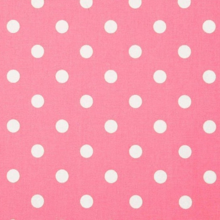 Light Pink White Small Polka Dot Print Poly Cotton Fabric - Fashion Fabrics Los Angeles 