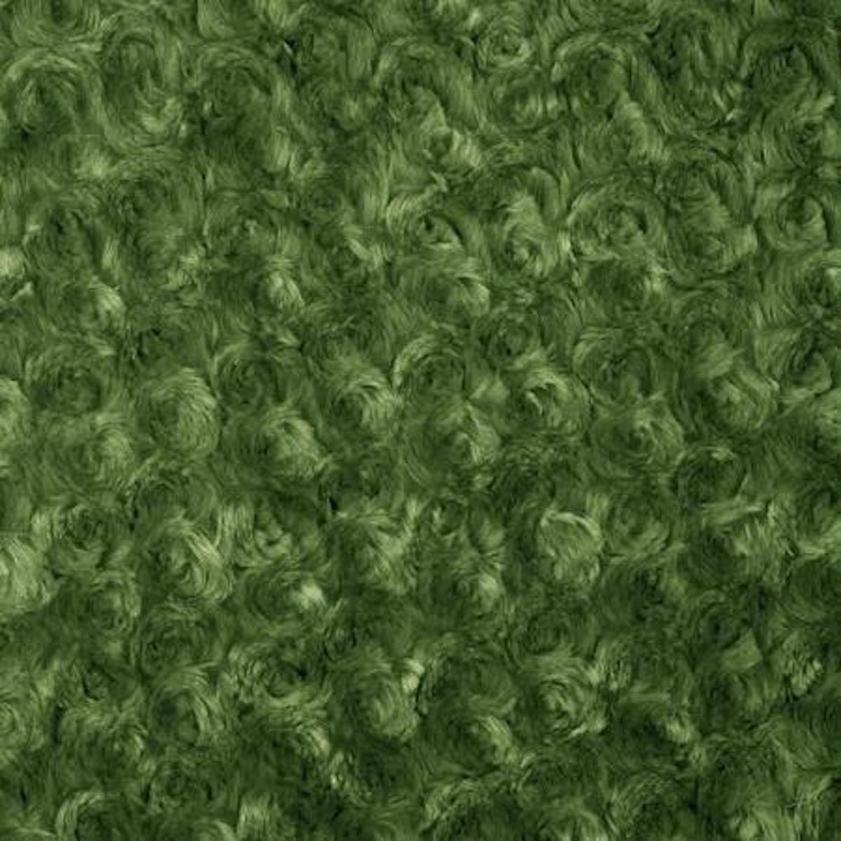 Olive Green Swirl Rosebud Faux Fur Fabric - Fashion Fabrics LLC