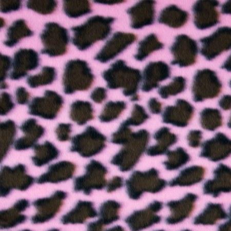 Pink Brown Leopard Print Fleece Fabric - Fashion Fabrics Los Angeles 