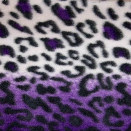 Purple Snow Leopard Print Fleece Fabric - Fashion Fabrics Los Angeles 