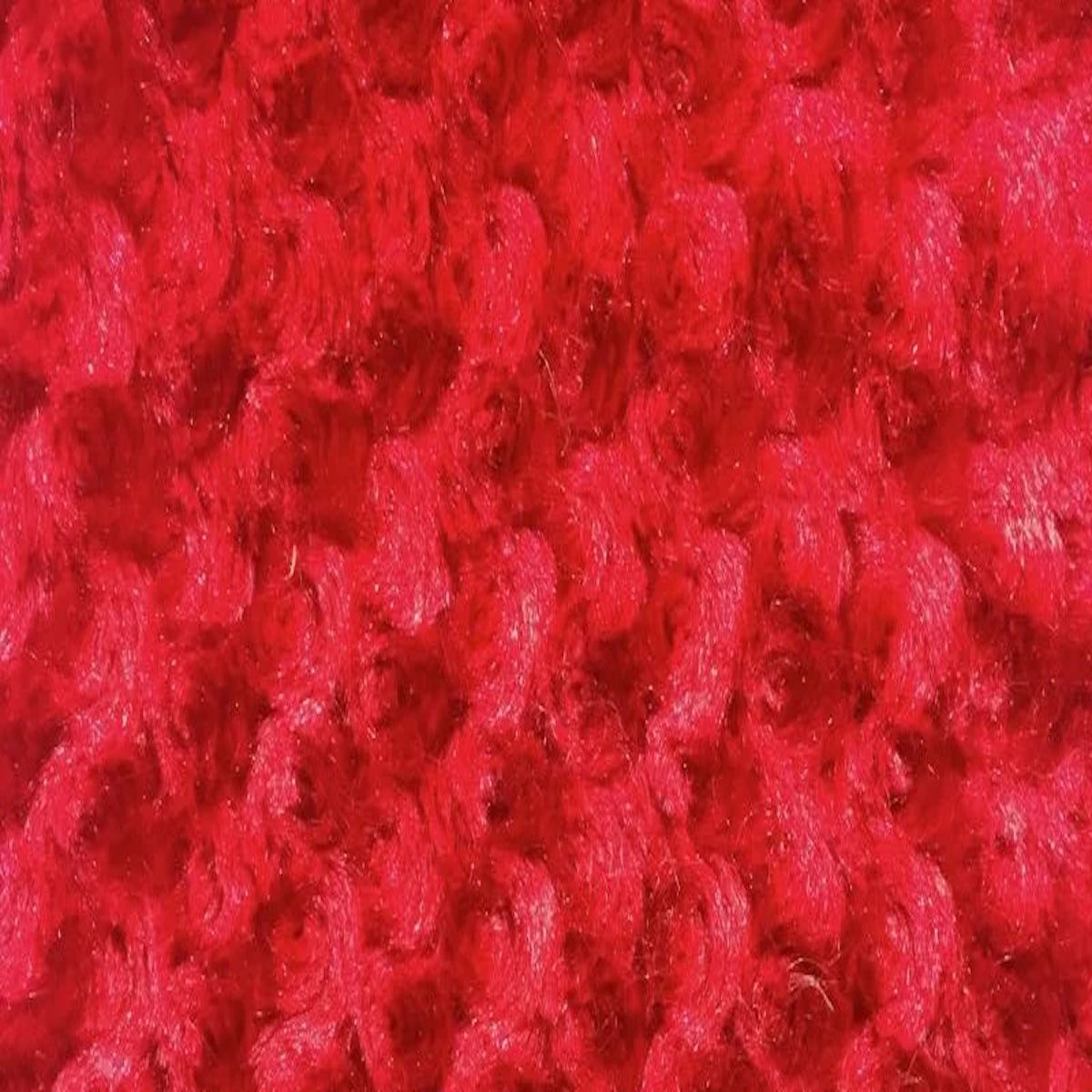 Red Swirl Rosebud Faux Fur Fabric - Fashion Fabrics LLC