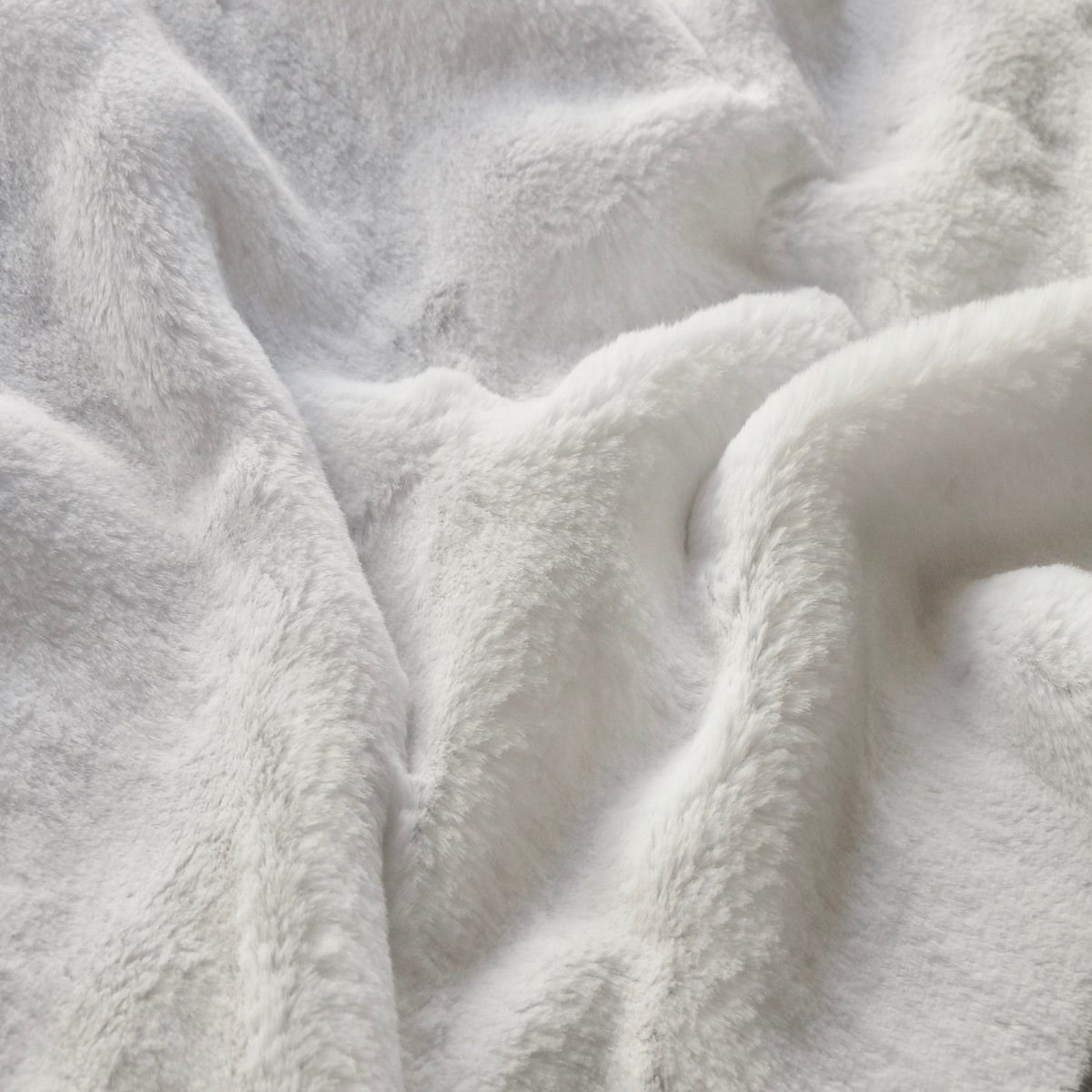 White Rex Rabbit Minky Faux Fur Fabric - Fashion Fabrics LLC