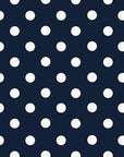 Navy White Small Polka Dot Print Poly Cotton Fabric - Fashion Fabrics Los Angeles 