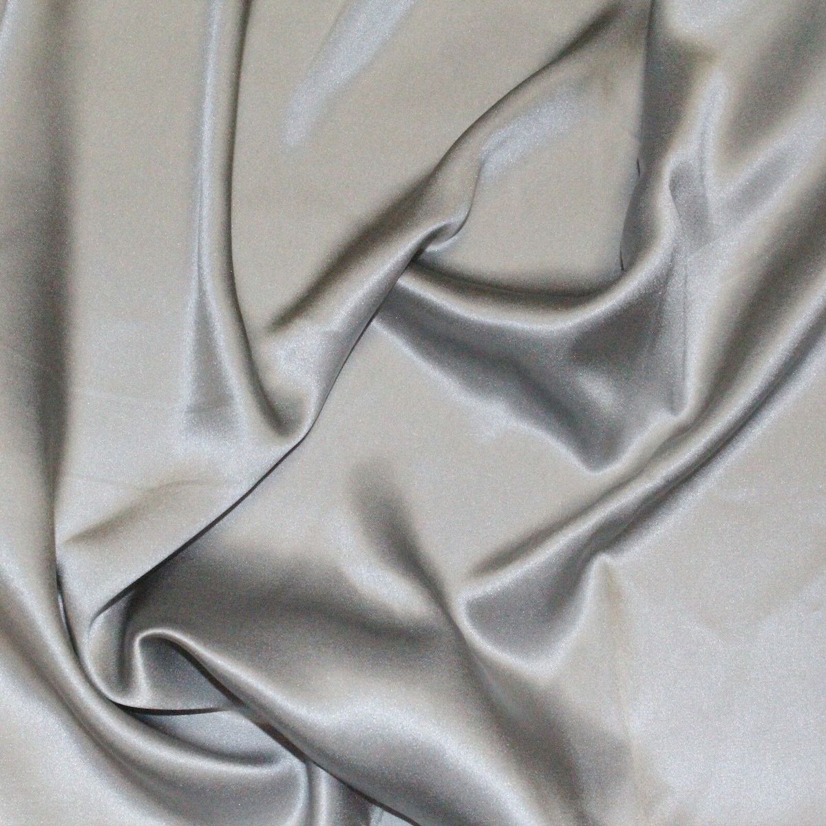 Silver Silk Charmeuse Fabric - Fashion Fabrics Los Angeles 
