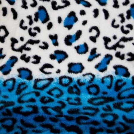 Turquoise Snow Leopard Print Fleece Fabric - Fashion Fabrics Los Angeles 