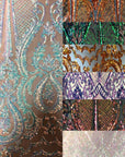 Orange II Iridescent Chantal Deluxe Sequin Fabric - Fashion Fabrics LLC