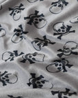 Gray Velboa Skull Print Faux Fur Fabric - Fashion Fabrics Los Angeles 