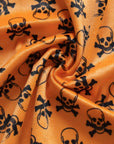 Orange Velboa Skull Print Faux Fur Fabric - Fashion Fabrics Los Angeles 