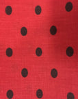 Red Black Small Polka Dot Print Poly Cotton Fabric - Fashion Fabrics Los Angeles 