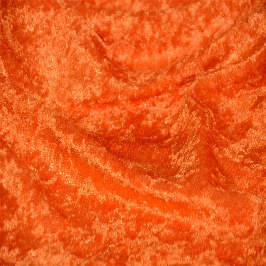 Orange Panne Crush Stretch Velvet Apparel & Backdrop Fabric | Fashion