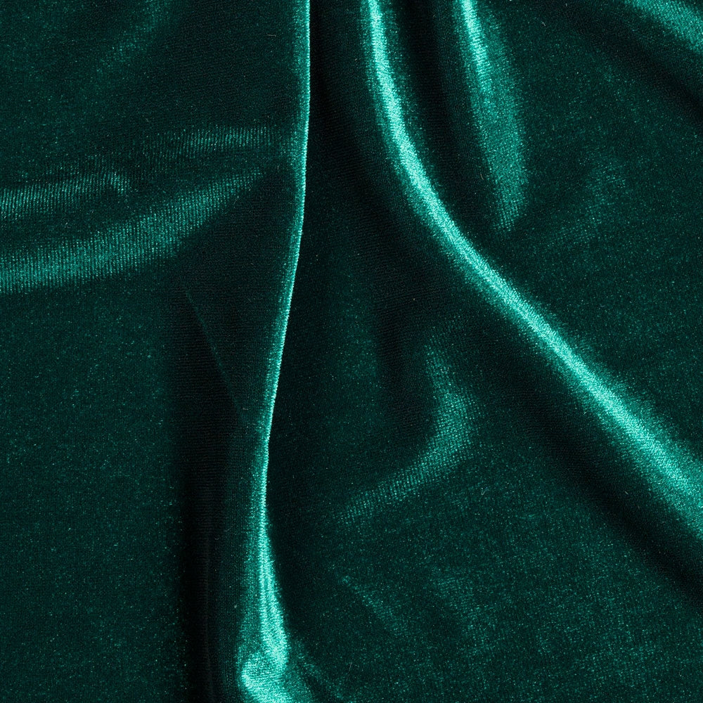 Hunter Green Stretch Velvet Apparel Spandex Fabric - Fashion Fabrics Los Angeles 