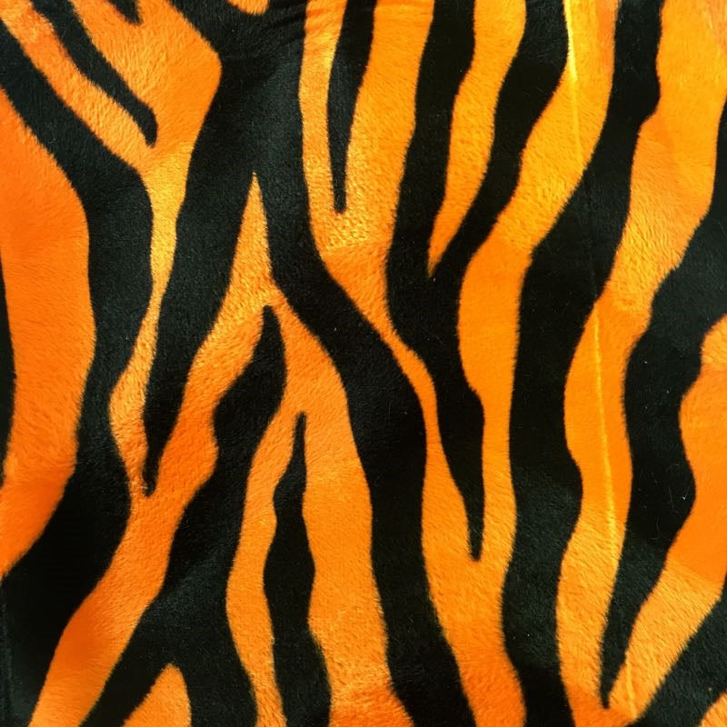 Orange Big Zebra Velboa Faux Fur Fabric - Fashion Fabrics Los Angeles 