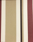 Burgundy Khaki Multi Striped Oak 100% Waterproof Outdoor Canvas Patio Fabric - Fashion Fabrics Los Angeles 
