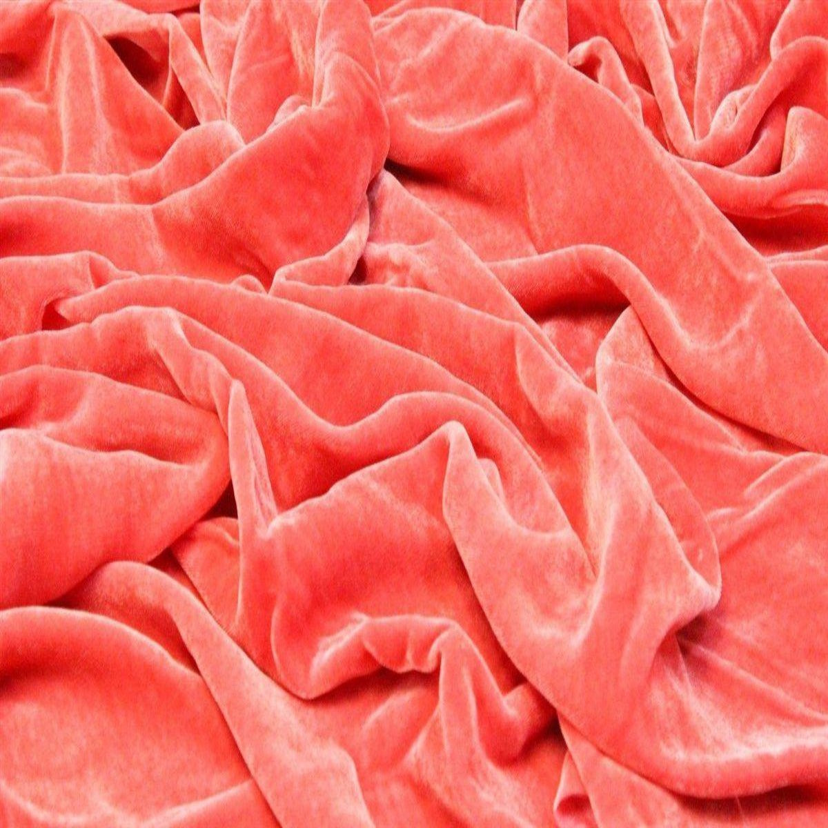 Coral Silk Velvet Fabric - Fashion Fabrics Los Angeles 