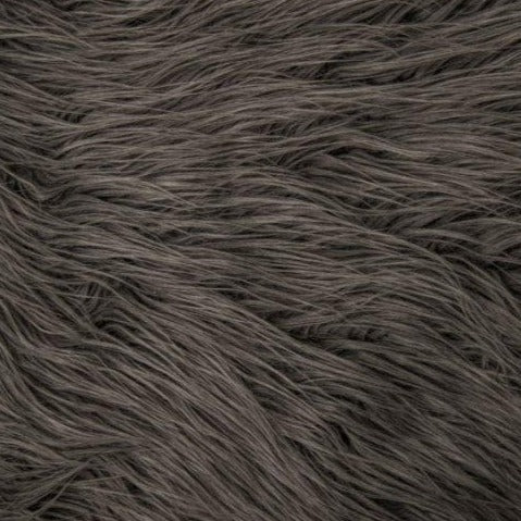Charcoal Gray Mongolian Long Pile Faux Fur Fabric - Fashion Fabrics Los Angeles 