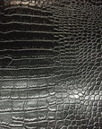 Black Embossed Crocodile Vinyl Fabric - Fashion Fabrics Los Angeles 