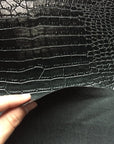 Black Embossed Crocodile Vinyl Fabric - Fashion Fabrics Los Angeles 