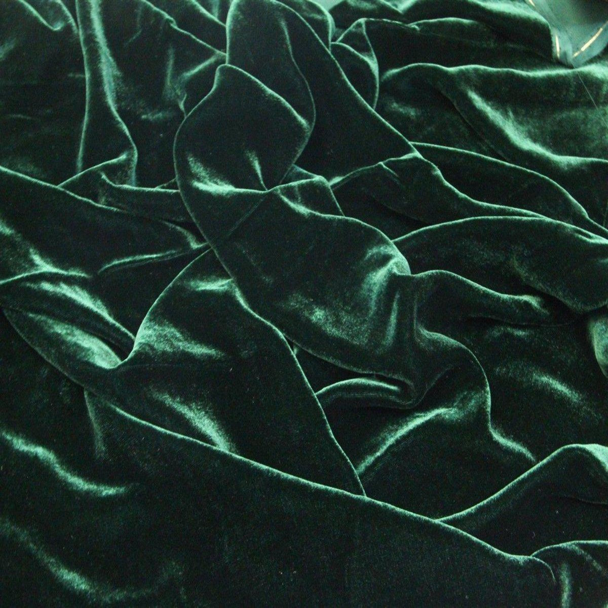 Hunter Green Silk Velvet Fabric - Fashion Fabrics Los Angeles 