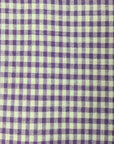 Purple White Gingham Checkered Poly Cotton Fabric - Fashion Fabrics Los Angeles 