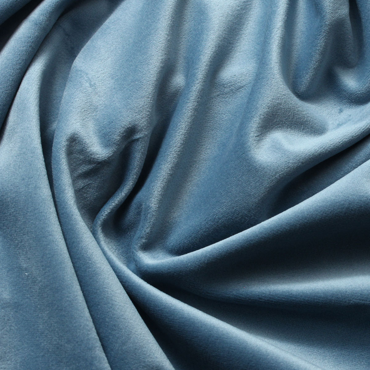 Denim Blue Camden Velvet Polyester Upholstery Drapery Fabric - Fashion Fabrics Los Angeles 