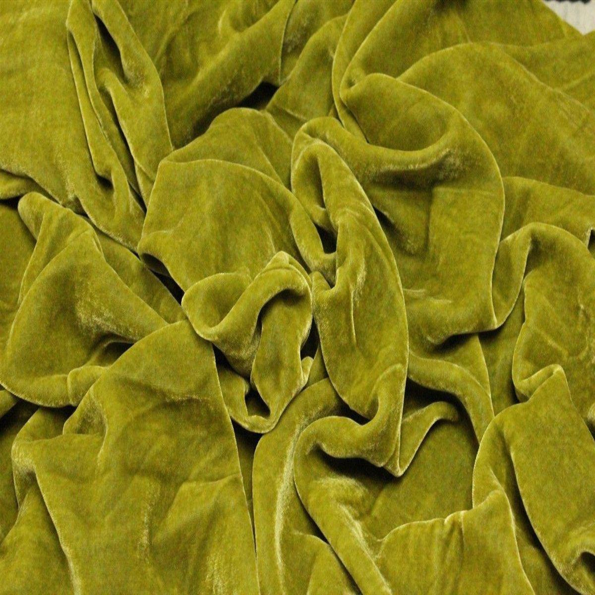 Pistachio Green Silk Velvet Fabric - Fashion Fabrics Los Angeles 