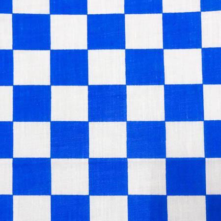 Blue White Checkered Poly Cotton Fabric - Fashion Fabrics Los Angeles 