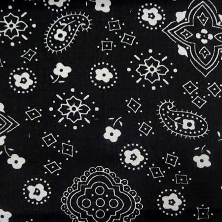 Black Bandanna Print Poly Cotton Fabric - Fashion Fabrics Los Angeles 