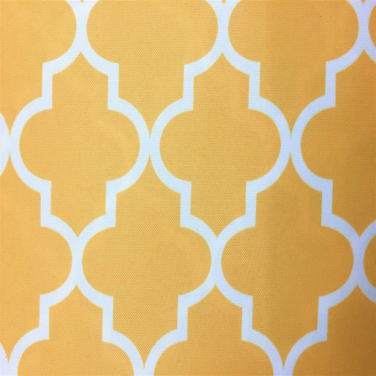 Yellow White Moroccan Print Indoor Outdoor Fabric - Fashion Fabrics Los Angeles 