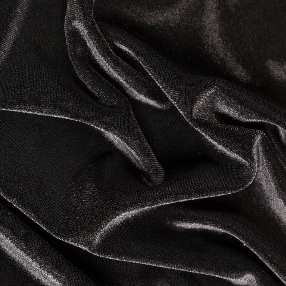 Black Stretch Velvet Apparel Spandex Fabric - Fashion Fabrics Los Angeles 