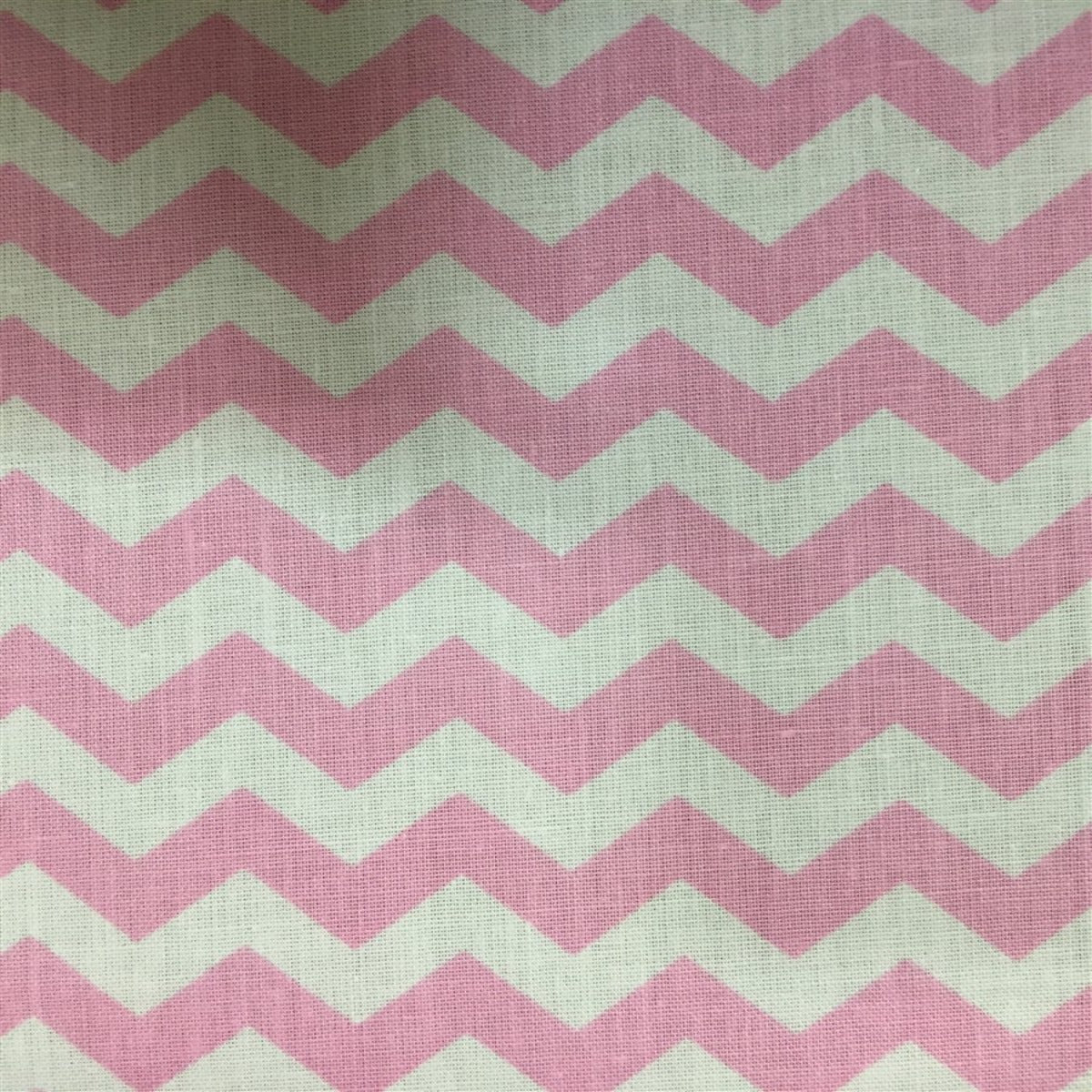 Light Pink White Half Inch Chevron Poly Cotton Fabric - Fashion Fabrics Los Angeles 