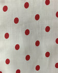 White Red Small Polka Dot Print Poly Cotton Fabric - Fashion Fabrics Los Angeles 