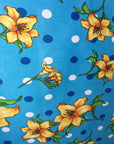 Blue Lily Flowers Poly Cotton Fabric - Fashion Fabrics Los Angeles 