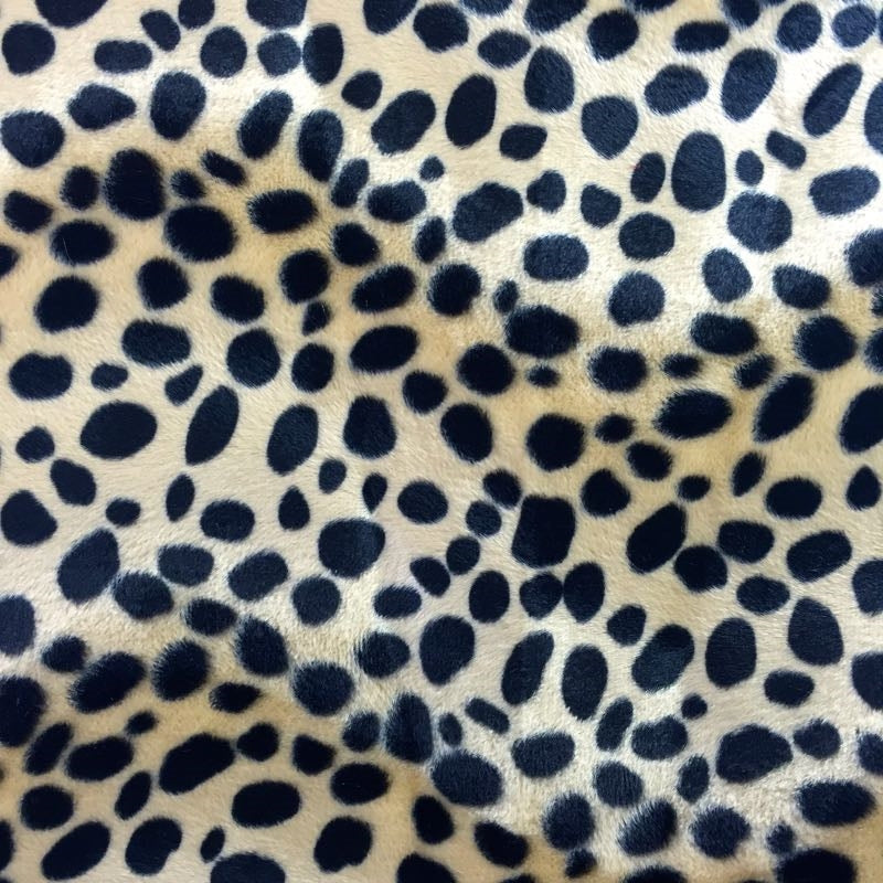 Taupe Velboa Faux Fur Dalmatian Fabric - Fashion Fabrics Los Angeles 
