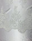 Off White Oswald Embroidered Lace Fabric - Fashion Fabrics LLC